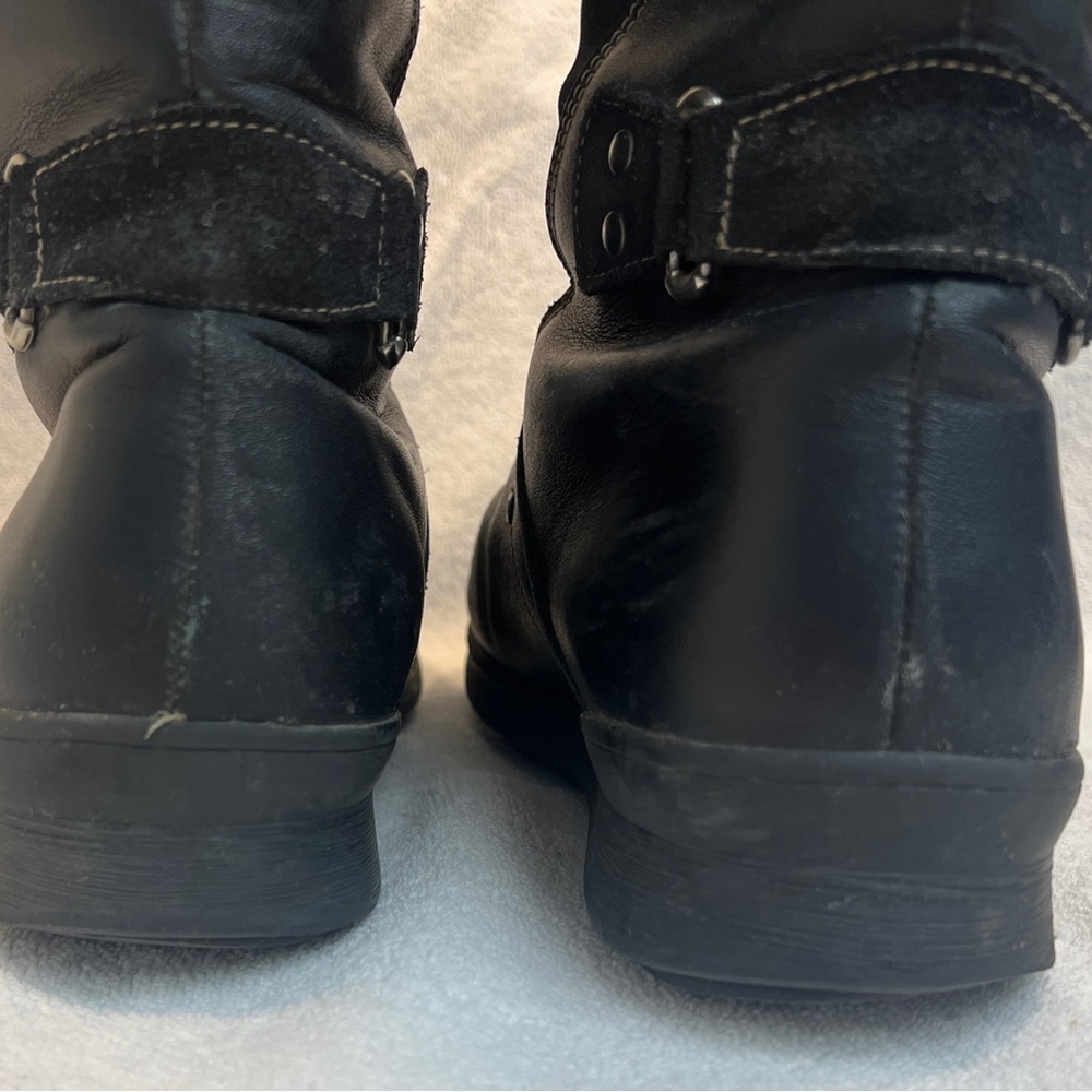 PAJAR Women's Black Leather & Suede Boots with Shearling Lining - Picture 4 of 6